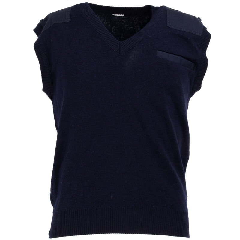 Dutch Navy Blue Wool V-Neck Sweater Vest | Unissued, , large image number 5